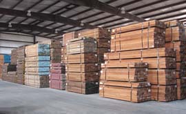 imported or tropical hardwood lumber shed